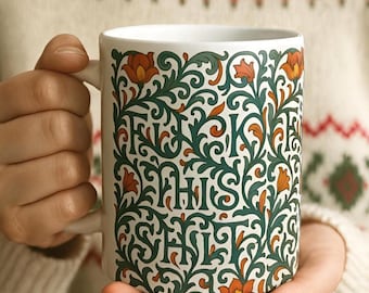 Hidden Message Mug, Secret Santa, Cussword Mug, Fuck This Shit, Floral Mug, Hidden Swear Word Mug, Subtle Profanity Mug, Hidden Message Mug