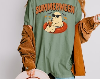 Summerween tshirt, Summer Halloween t-shirt, Ghost tshirt, Beach shirt, Summer tee, Halloween Shirt, spooky season, comfort colors