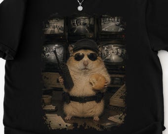 Security Hamster Shirt, Funny Hamster Graphic Tee, Vintage Animal T-Shirt, Comfort Colors Rodent Lover Gift, Funny Security Guard Shirt