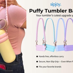 Puffy Silicone Band for Owala FreeSip | Cute Tumbler Holder Strap | Non-Slip Bottle Handle Accessory