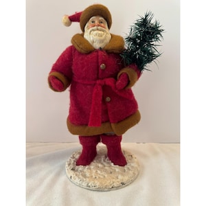 Vintage Santa Holding Tree-Face is Ceramic Pottery by Midwest Importers
