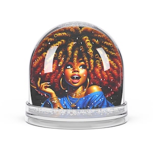 Afrocentric Colorful Snow Globe Decoration, Cozy Home Decor, Unique Gift, Holiday Keepsake, Nature Lover Gift, Whimsical Decor