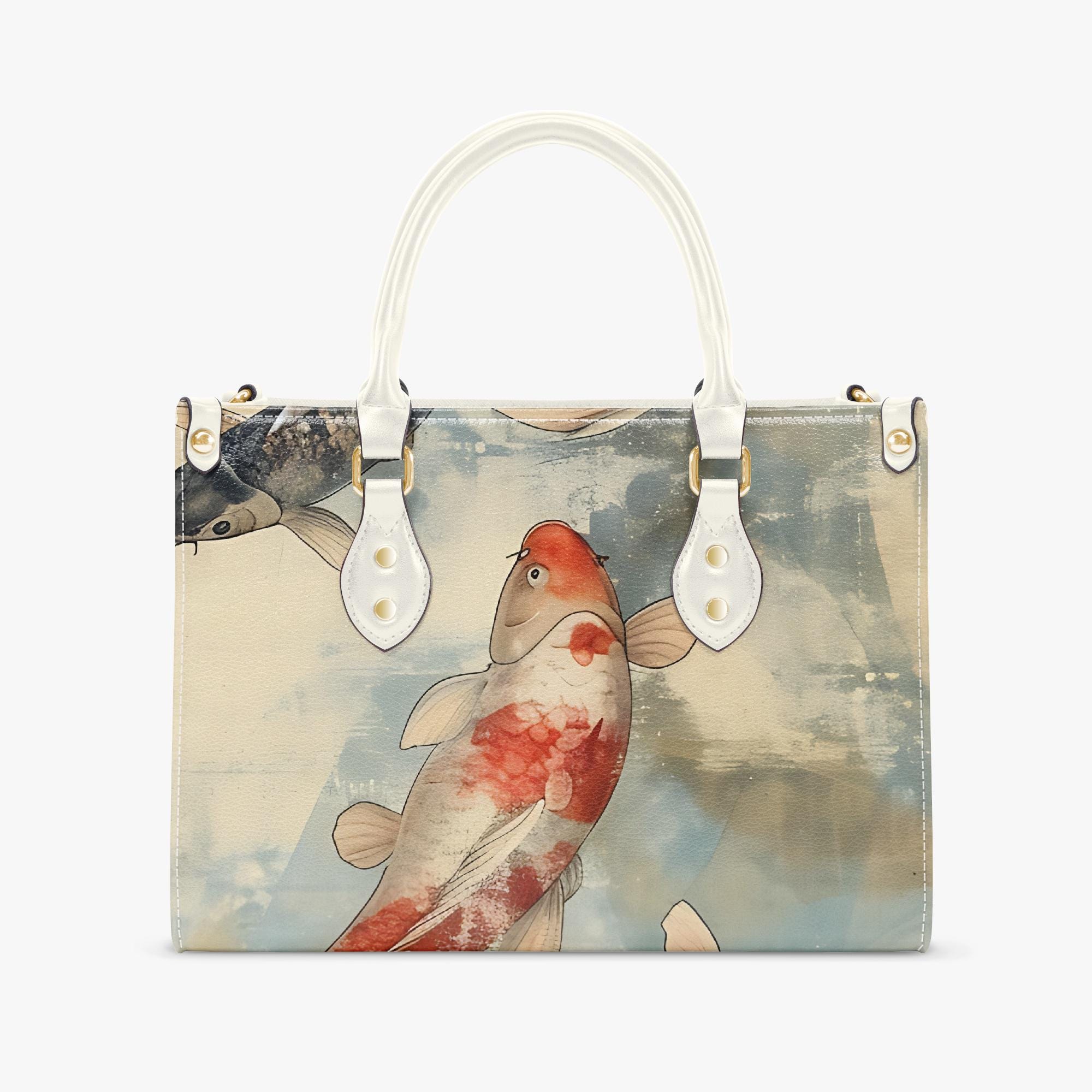 Beautiful Japanese koi fish Concise Tote for Modern Women Concise Type Women's Tote Bag - White