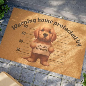 Golden Retriever Doormat, Cute Pet Lover Gift, Welcome Mat for Home, Dog-Themed Entrance Rug, Pet Protection Home Decor