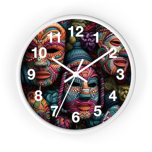 Vibrant Bohemian Wall Clock, Colorful Decor, Home Office Accessory, Gift for Art Lovers, Unique Timepiece