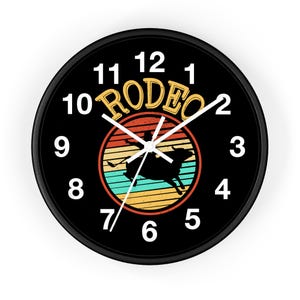 Retro Rodeo Wall Clock, Vintage Cowboy Decor, Western Home Accents, Country Style Clock, Perfect Gift for Cowgirl, Rodeo Lover