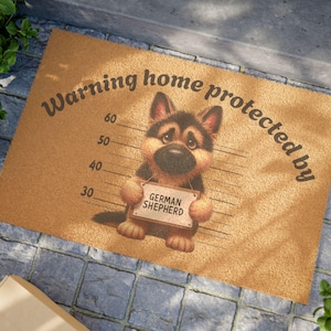 German Shepherd Home Protection Doormat, Funny Pet Welcome Mat, Cute Dog Entrance Rug, Dog Lover Gift, Housewarming Welcome Mat