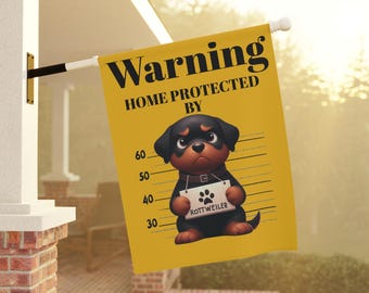 Rottweiler Garden Flag, Pet Lover Decor, Home Protection Banner, Dog Owner Gift, Outdoor Decoration