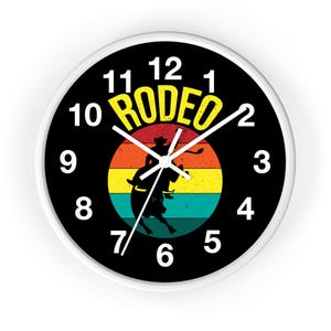 Rustic Rodeo Wall Clock, Western Decor, Cowboy Accessories, Gift for Rodeo Lovers, Farmhouse Wall Art, Unique Home Decor