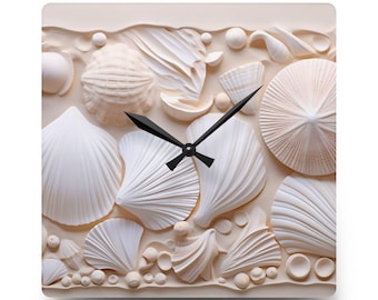 Muschel Acryl Wanduhr: Küstenstrand Haus Dekor