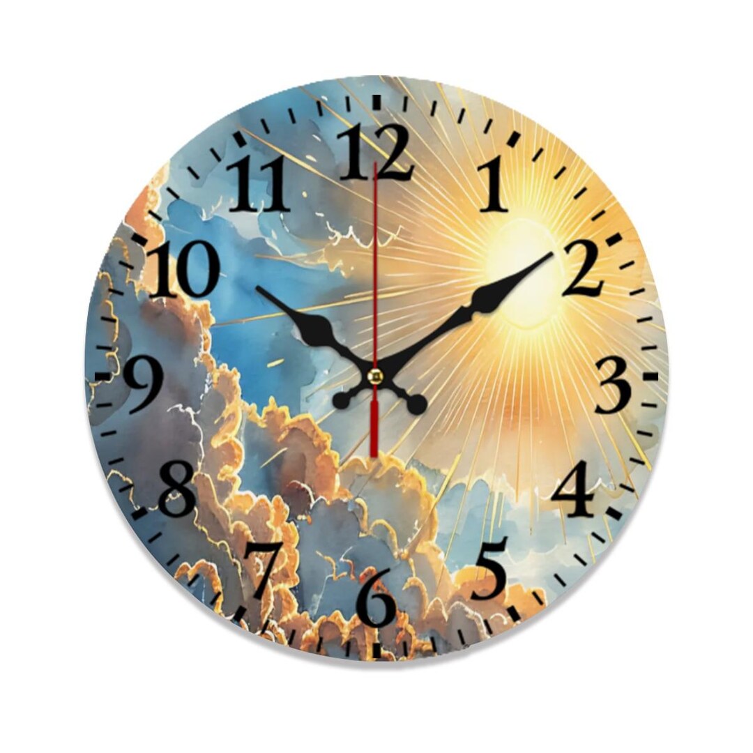 Sky and Sun PVC Wall Clock - Silent Sweep Seconds - Etsy