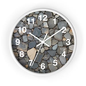 Natural Stone Wall Clock - Rustic Home Decor, Unique Gift, Modern Timepiece, Minimalist Design, Perfect for Nature Lovers