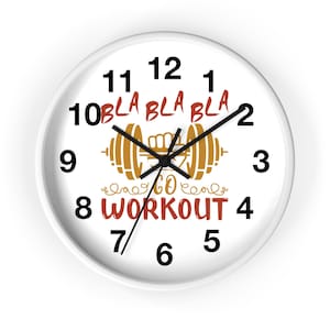 Workout Wall Clock: 10" Gym & Fitness Studio Decor