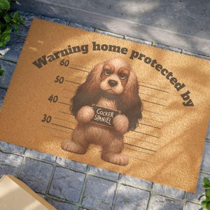 Cute Cocker Spaniel Doormat - Funny Pet Lover Welcome Mat, Dog Lover Gift, Home Decor, Pet Protection Sign