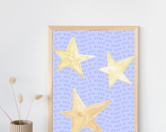 Lámina decorativa de pared "Eres una estrella"