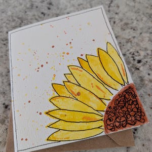 Carte aquarelle tournesol