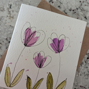 Kaart aquarel tulp
