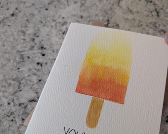 Carte de voeux aquarelle popsicle