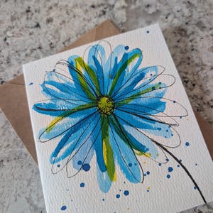 Cartão de flores em aquarela em branco para qualquer ocasião