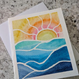 Watercolor Sunrise Card