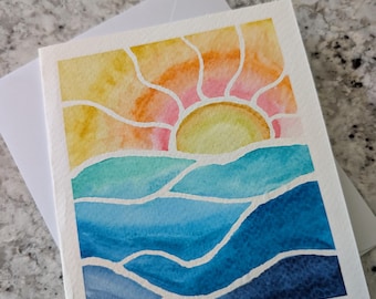 Watercolor Sunrise Card