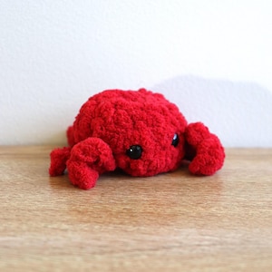 Mini Crochet Crab Stuffed Animal, Handmade Amigurumi Plushie, Ocean Animal Plush, Hermit Crab Gift, Cute Unique Sea Crab