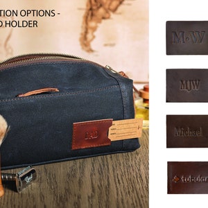 Personalized Dopp Kit: Folding Waxed Canvas Toiletry Bag, Monogrammed Graduation Gift for Him, Made in USA image 4