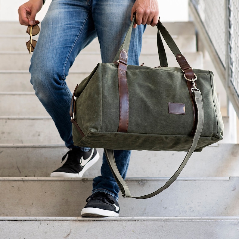 Men's Weekender Duffle Bag Personalized Expandable Duffle | Etsy