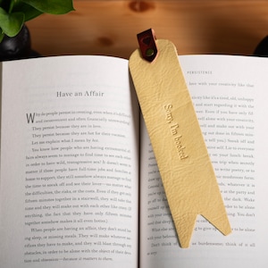 Personalized Gift: Custom Leather Bookmark Gift for Book Lovers, Leather Anniversary for Her, Birthday Gift, Father's Day, Handmade in USA image 1