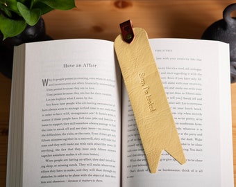 Personalized Gift: Custom Leather Bookmark - Gift for Book Lovers, Leather Anniversary for Her, Birthday Gift, Father's Day, Handmade in USA