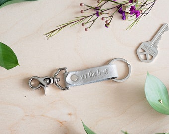 Personalized Leather Keychain - Last Minute Mother's Day Gift, Graduation Gift, Leather Anniversary Gift for Her, Made in USA