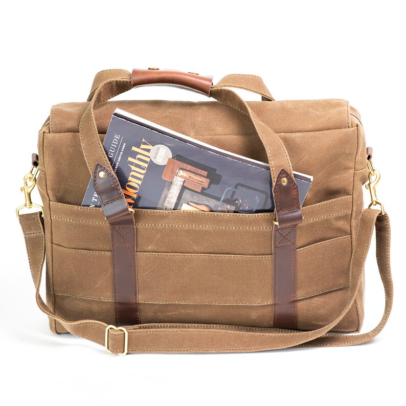 Men's Waxed Canvas Messenger Bag Personalized Laptop Etsy