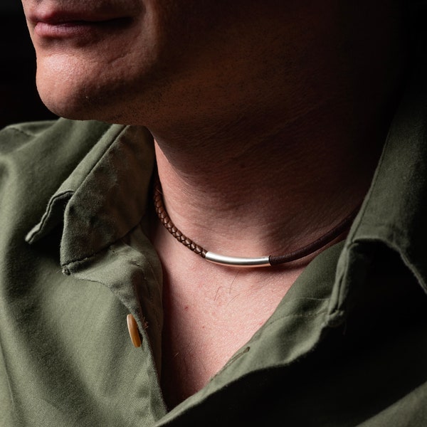 Men Leather Necklace - Etsy