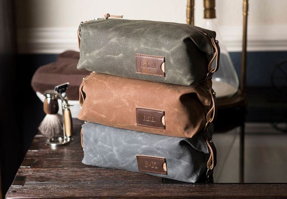 men's waxed canvas toiletry bag
