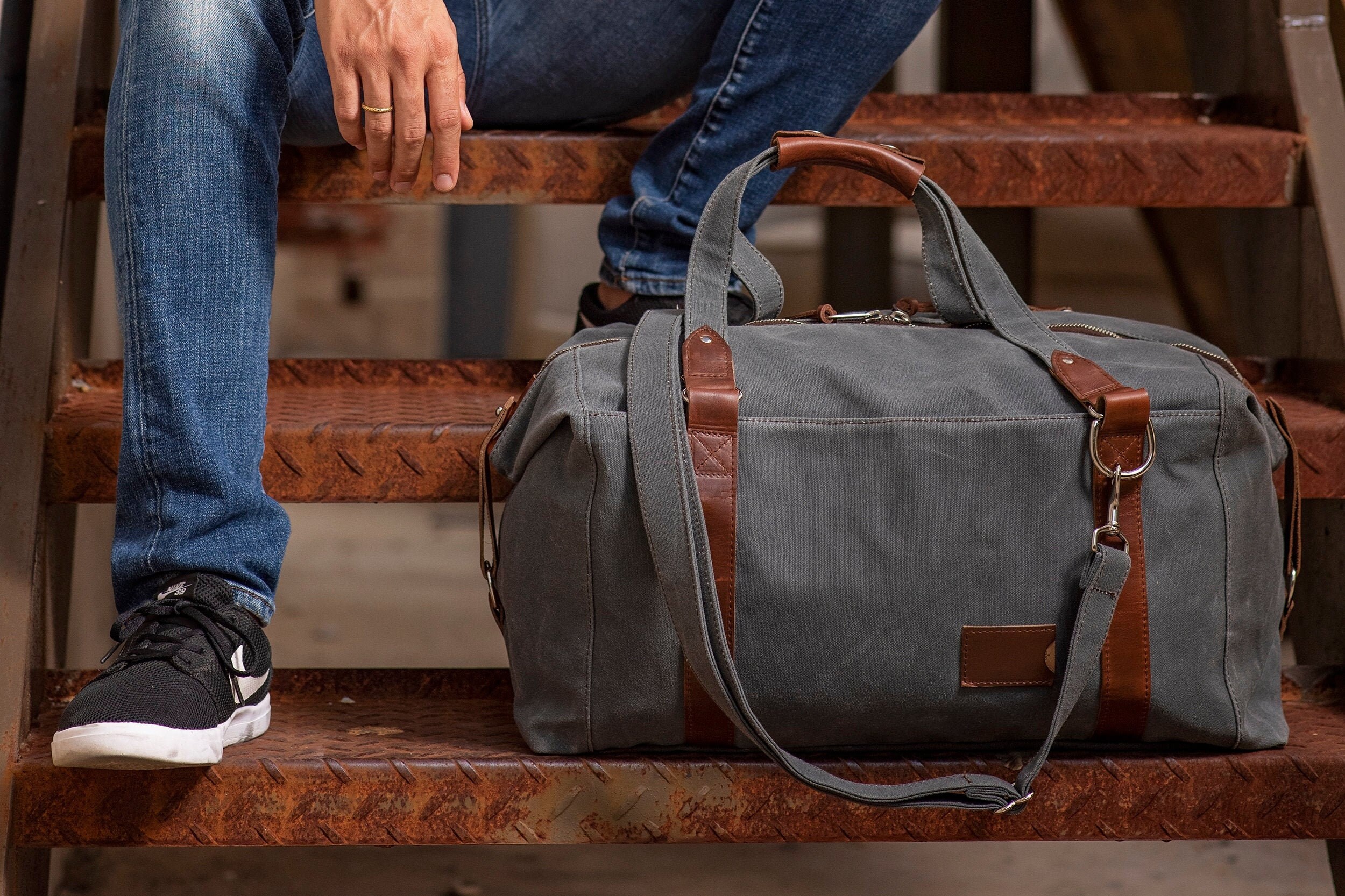 Waxed Canvas Duffel Bag: Personalized 