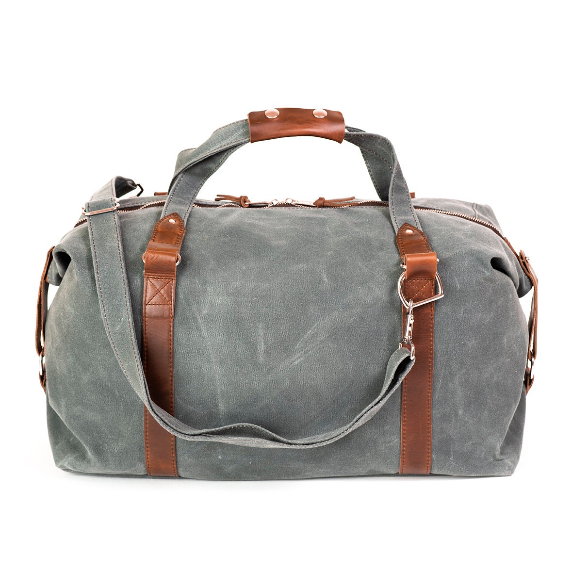 Waxed Canvas Duffel Bag Personalized Weekender for Men Etsy