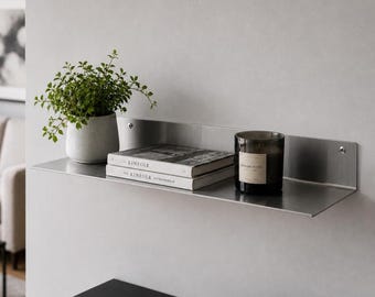 Étagère murale moderne LOFT en acier inoxydable – style industriel, suspendue, disponible en plusieurs tailles, pour la cuisine, la salle de bain ou le salon