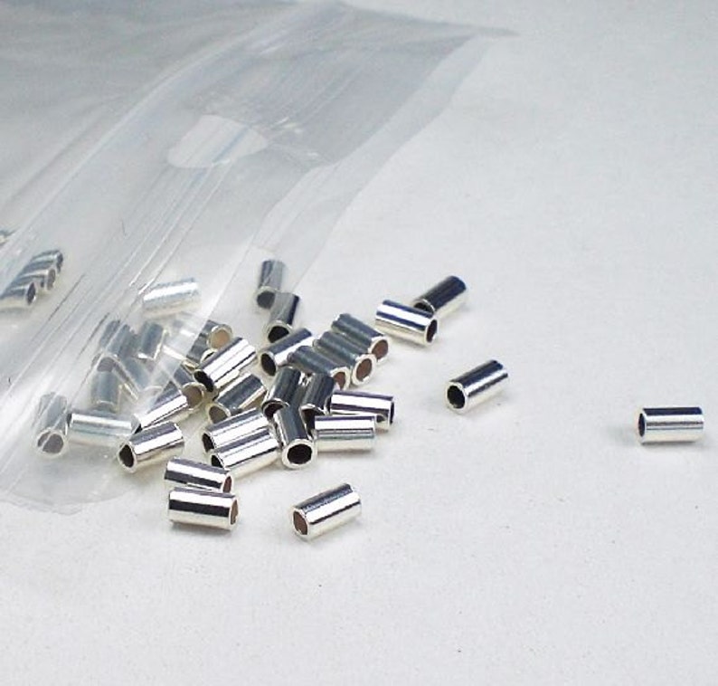 Sterling Silver 2x3mm Crimp Beads Tubes 50 Pcs. M100A Etsy