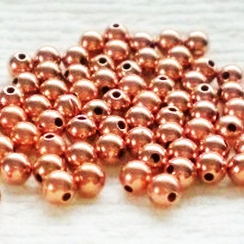 Smooth Genuine Copper 3mm Round Spacer Beads GC-100