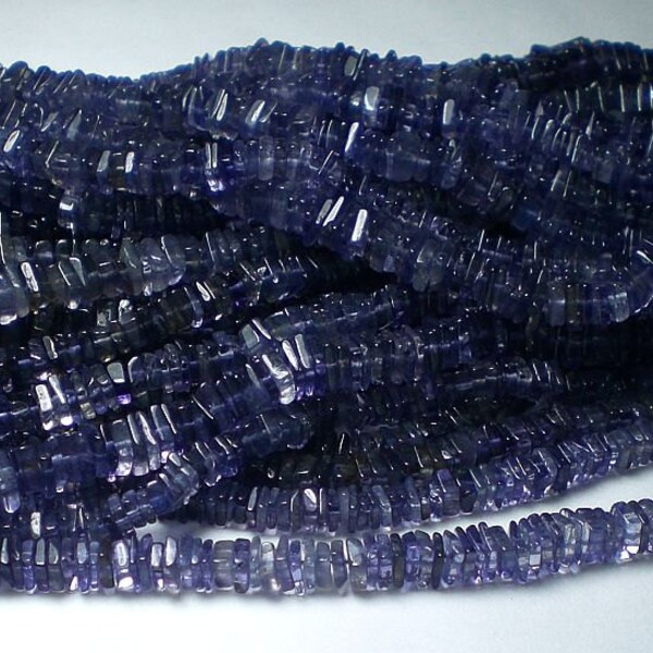 Stunning Iolite Square Beads Iolite Gemstone Beads Iolite Slices Full Strand