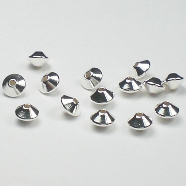 3.5mm Sterling Silver Beads Rombo Bicone S-138