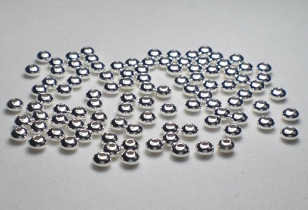 Sterling Silver Beads 3.3mm Saucer Shaped Beads 50 pcs. S-112-B