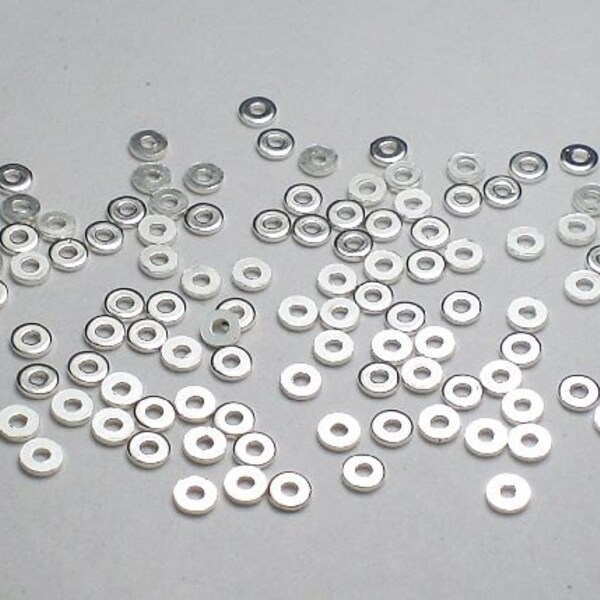 Tiny Sterling Silver Disc Beads, Spacer Beads, 2.5mm x .6mm S-146