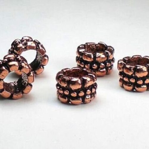 Large Solid Copper Beads Large Hole Beads 17.5mm 5 Pcs. GC325 Etsy