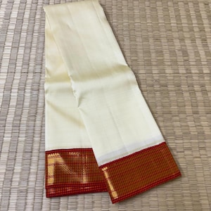 Handloom Kanchipuram Pure Silk Saree: Hand Weaved Zari, Silk Mark Certified