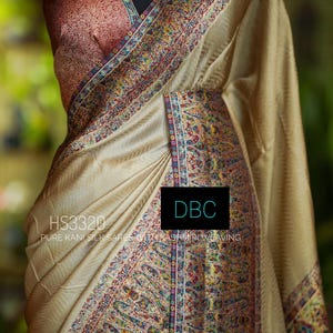 Kashmiri Kani Seide Saree: Meenakari Weben, Elegante Hochzeitskleidung