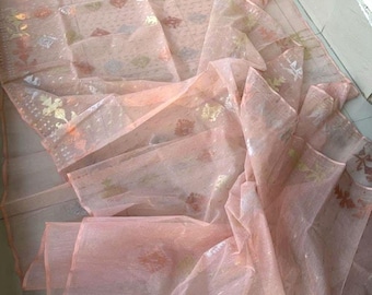 Peach Muslin Jamdani Saree: Handcrafted Bengal Weave, Festive Wear