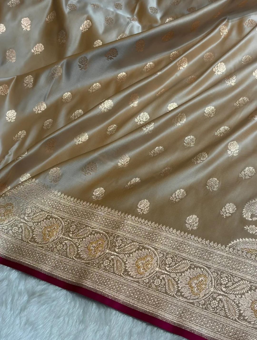 Floral Boota Katan Silk Saree, Zari Work, Festive Saree - Etsy