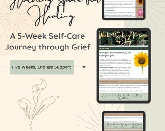Grief Healing Journal and Self-Care Guide | 5-Week Reflection Workbook for Loss, Heartbreak & Life Transitions | Grief Support Guide PDF