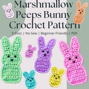 Peeps Bunny Crochet Pattern: No-Sew Easter Garland (PDF)